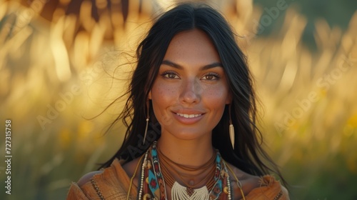 Portrait of a native American woman