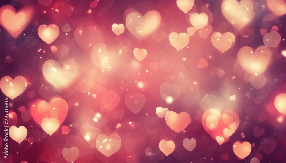 Romantic abstract heart bokeh background