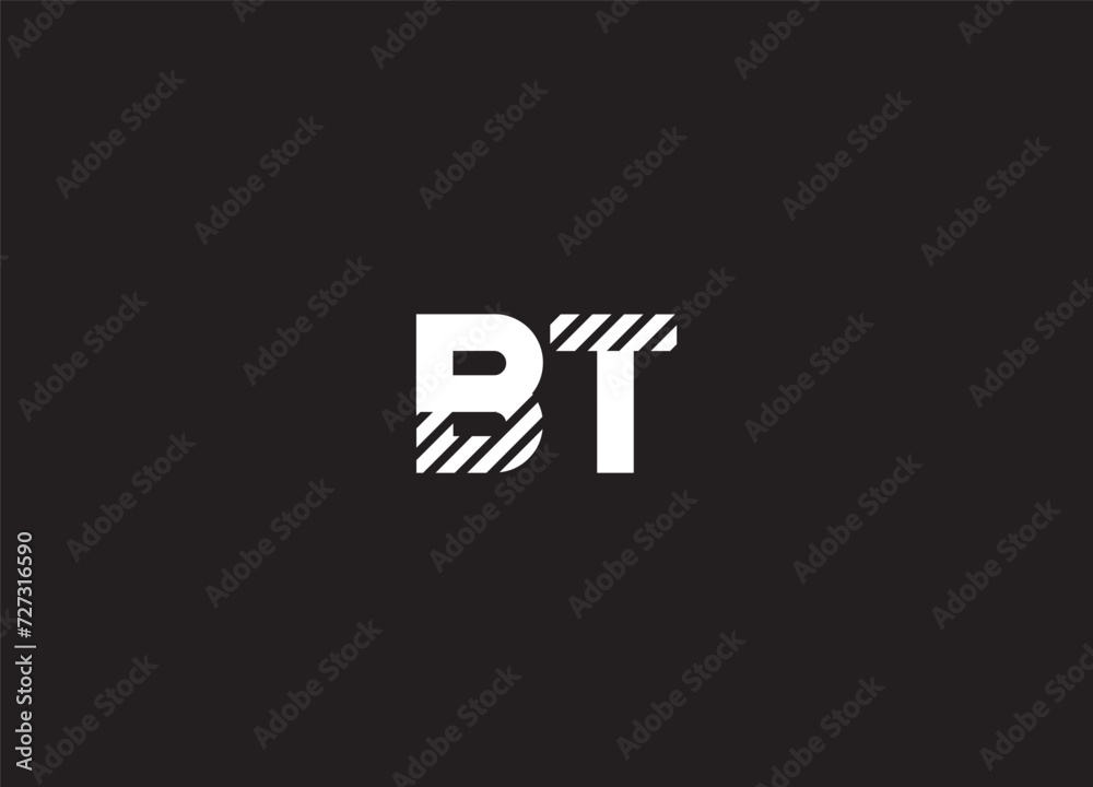 TB BT logo design vector template