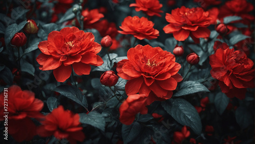red flowers background ai image © Hamid