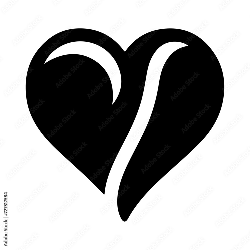 minimal heart shape vector logo icon, flat symbol, black color minimal heart shape vector logo icon, flat symbol, black color