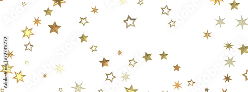 Gleaming Celestial Display  3D Gold Stars Rain Illustration Mesmerizes
