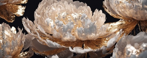 Wallpaper Mural there are many white and gold flowers in a vase Torontodigital.ca