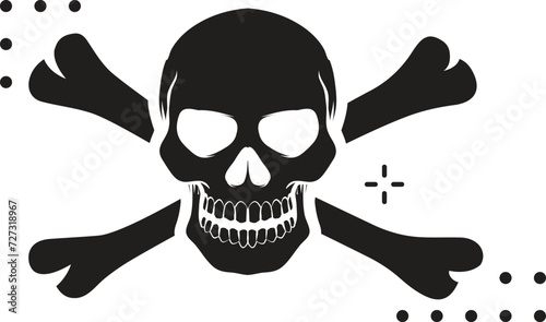 Crossbones and skull death flat vector icon for apps and games