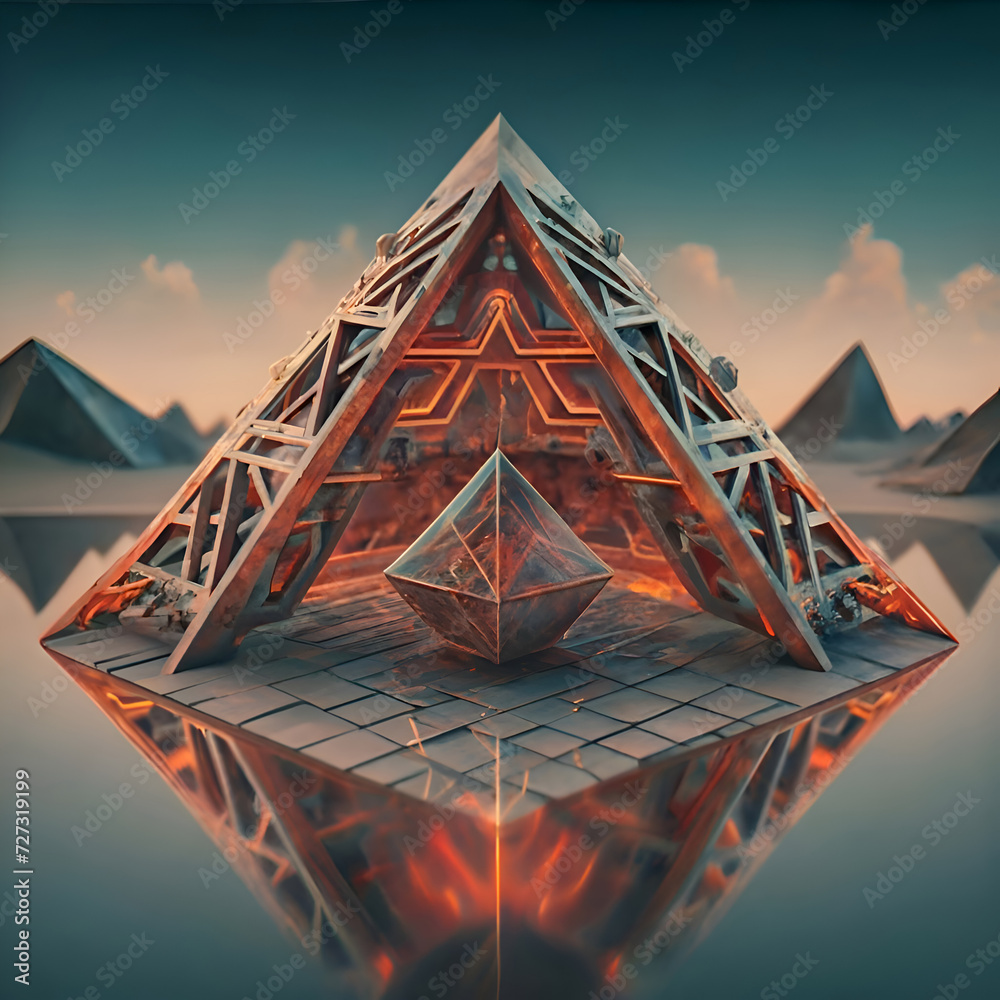 abstract view of four Dimension and ether, energy power. spiritual concept. Ai generated