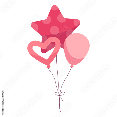 bunch of balloons vector flat color illustration
