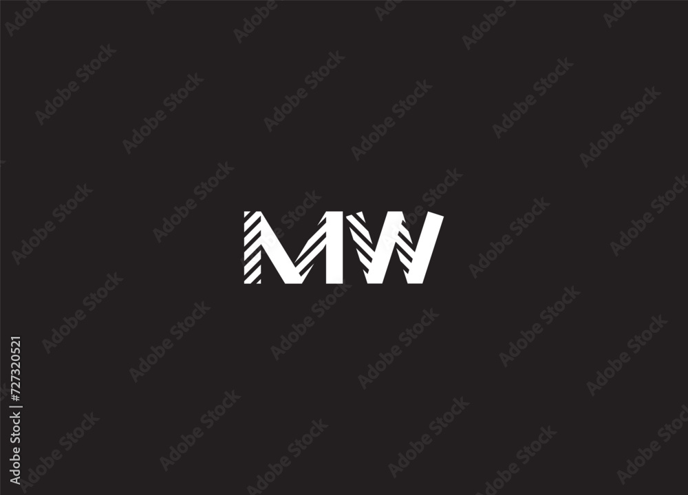 Initial letter wm logo or mw logo vector design Initial letter wm logo or mw logo vector design