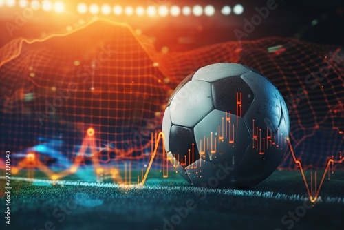 Online bet and analytics and statistics for soccer game. Generative AI