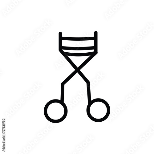 eyelash curler icon with white background vector stock illustration