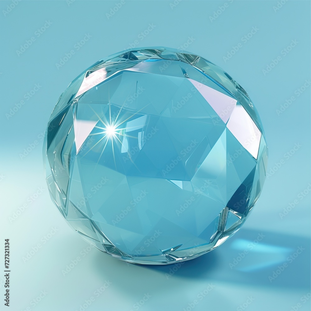 Big transparent crystal round bubble. Generative AI Big transparent crystal round bubble. Generative AI