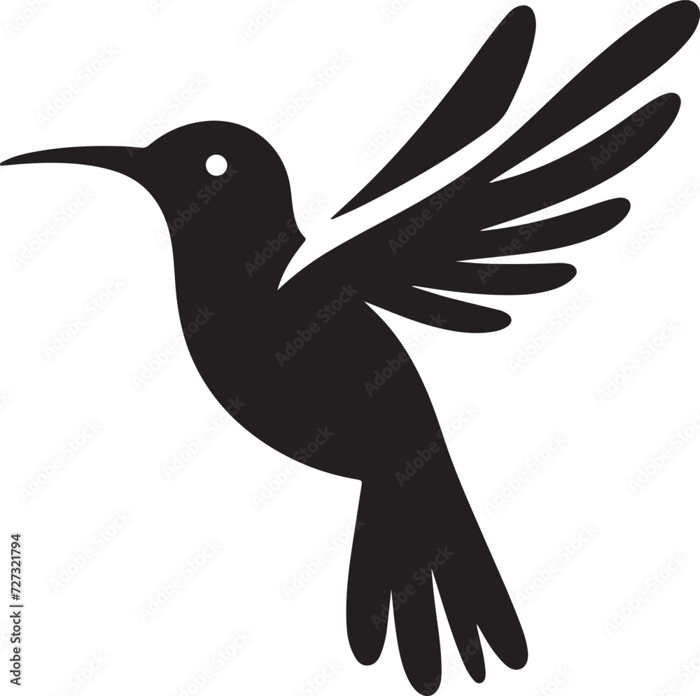 Obraz premium Humming bird silhouette vector image, vector artwork of a humming bird