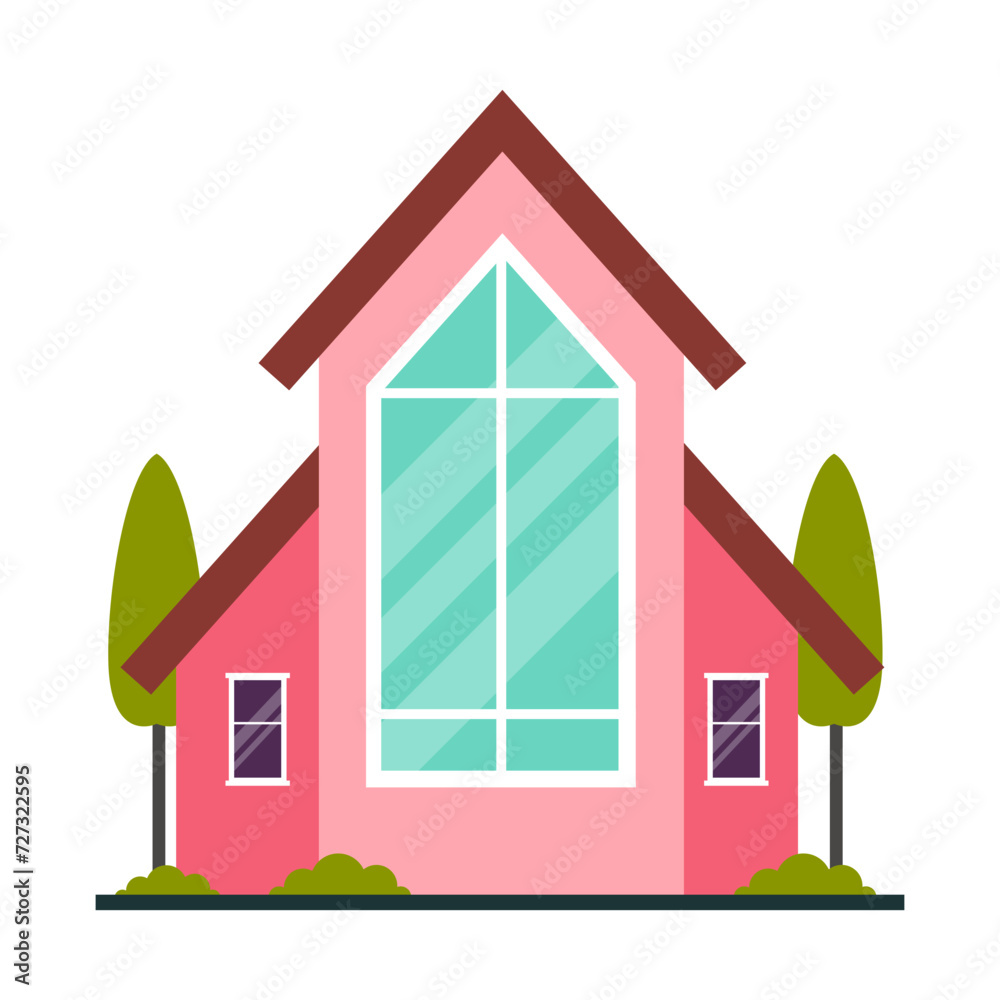 house building vector flat illustration