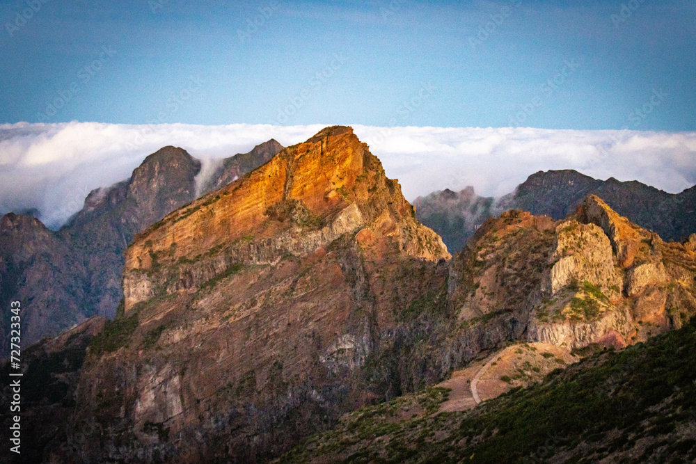 sunrise at pico do arieiro, madeira, trekking, outdoor, view, portugal, mountain,