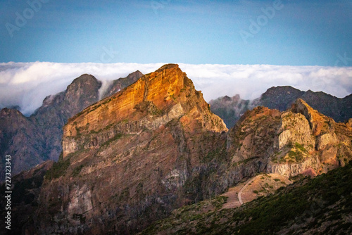 sunrise at pico do arieiro  madeira  trekking  outdoor  view  portugal  mountain 