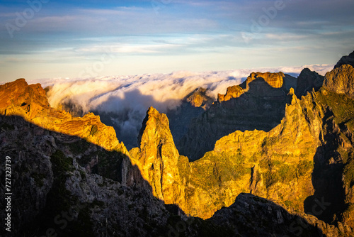 sunrise at pico do arieiro, madeira, trekking, outdoor, view, portugal, mountain, 