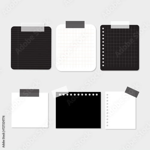 set of black and white papers