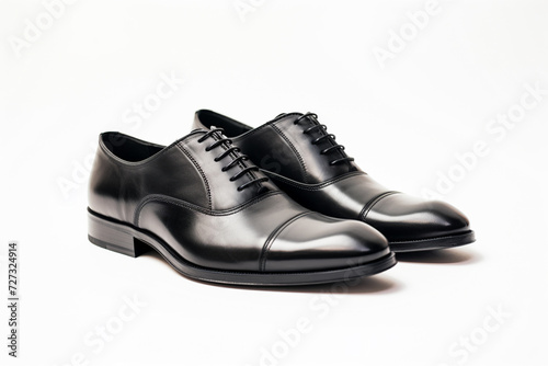 black leather shoes, AI Generative.