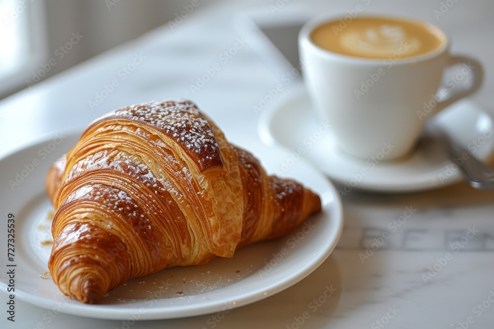 Croissant and Espresso: A flaky, buttery croissant paired with a strong espresso, a quintessential French breakfast. Croissant and Espresso: A flaky, buttery croissant paired with a strong espresso, a quintessential French breakfast.