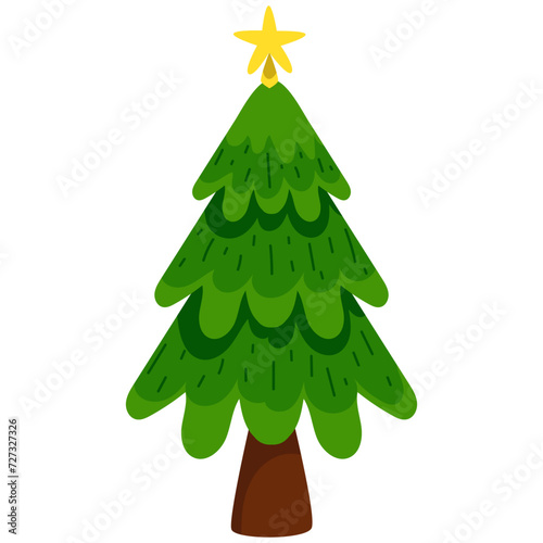 christmas tree with beautiful decorations vector illustration