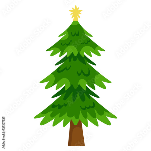 christmas tree with beautiful decorations vector illustration