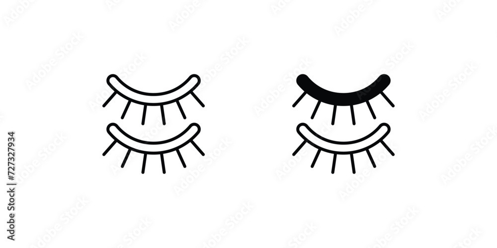 eyelashes icon with white background vector stock illustration - obrazy, fototapety, plakaty 