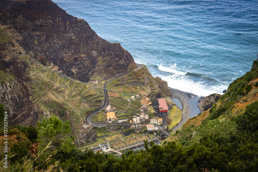 windy roads, Madeira, coastline near Seixal, north coast, island, portugal, europe
