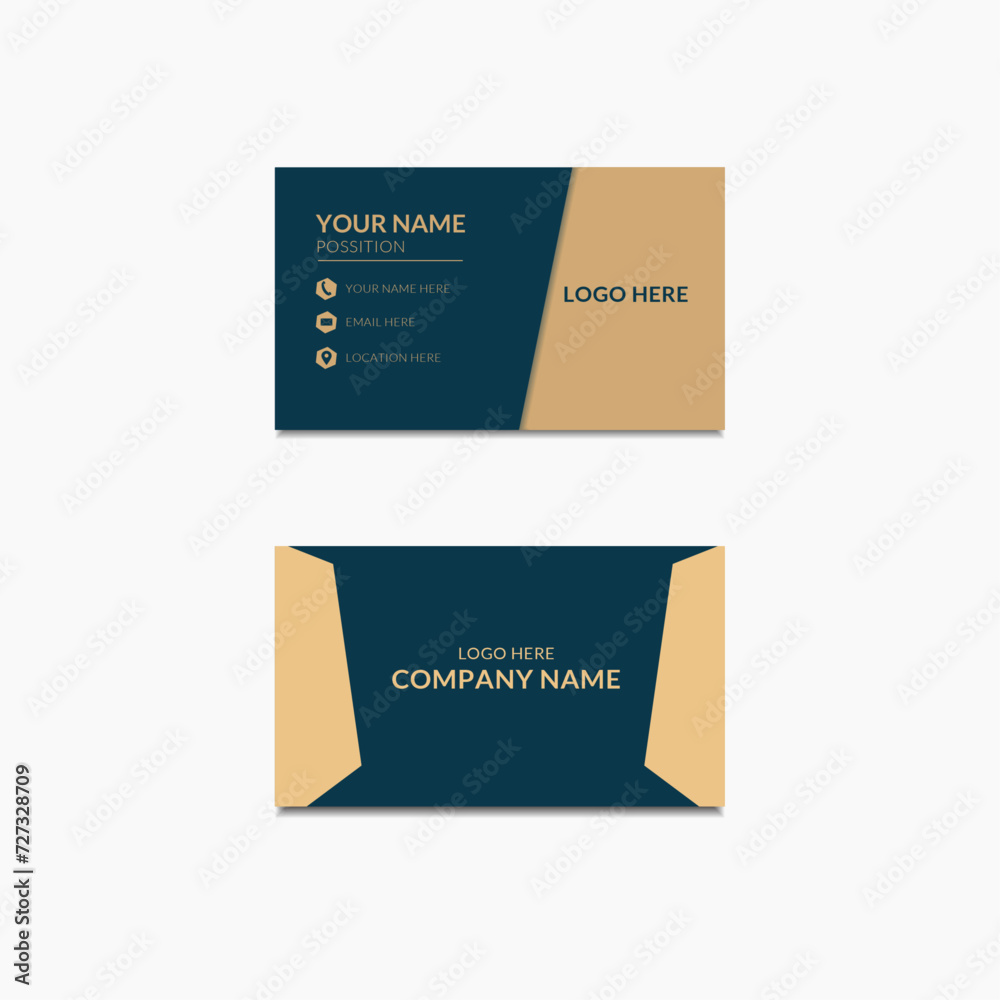 Professional Modern Clean Business Card Design. Flat Design, Simple design.