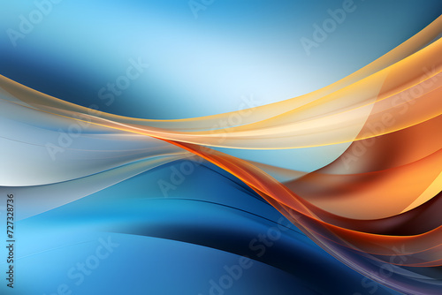 Abstract Blue and Orange Waves