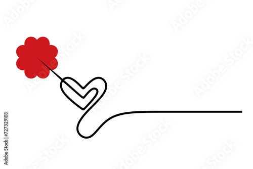 Continuous line drawing of heart. Heart line art banner background. Vector concept. Creative ideas. Doodle vector illustration