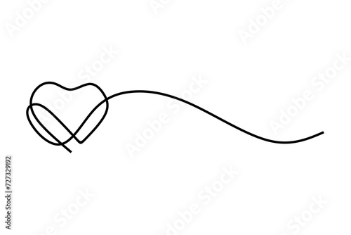 Continuous line drawing of heart. Heart line art banner background. Vector concept. Creative ideas. Doodle vector illustration