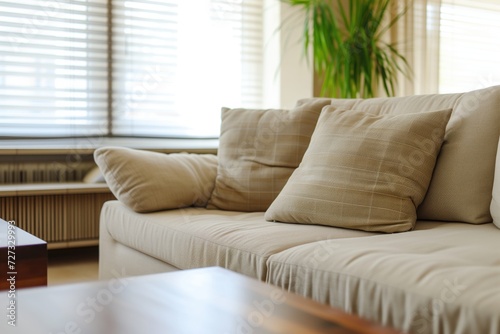 Cozy Living Room With Couch and Coffee Table