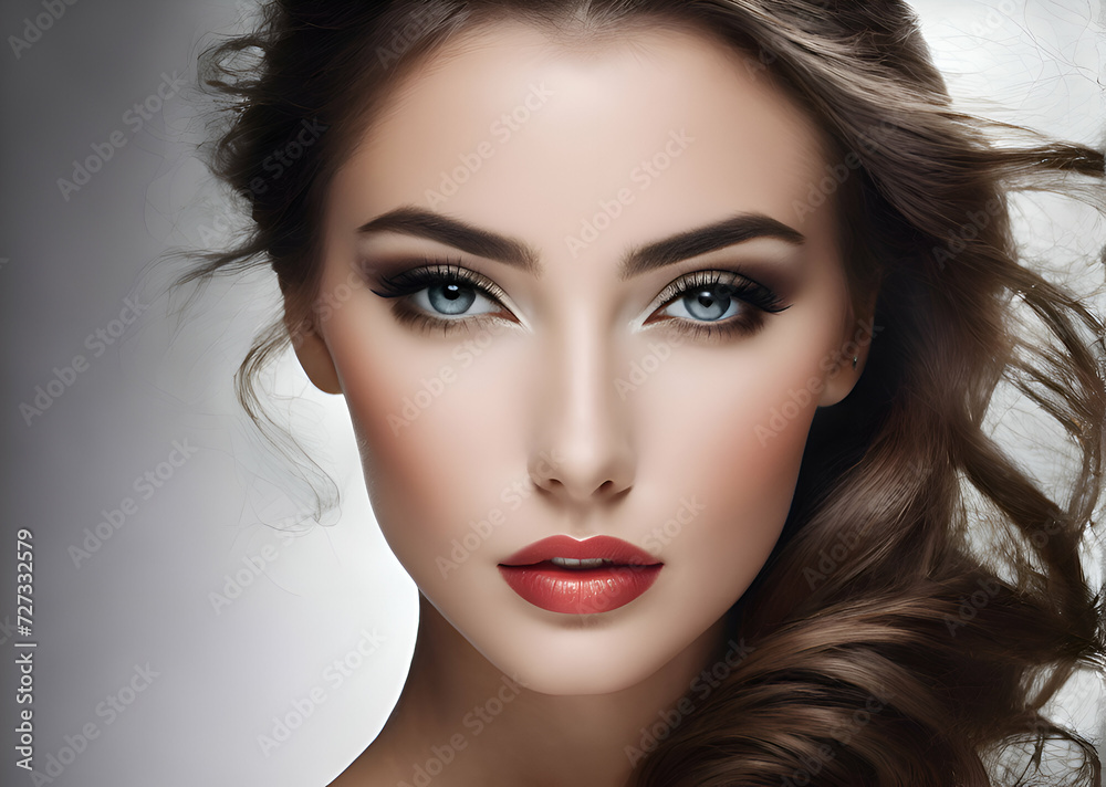 Fototapeta premium Fashion portrait of the artistic beautiful woman