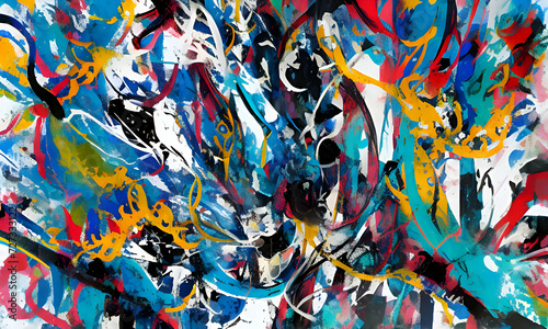 Colorful abstract splash of ink or paint