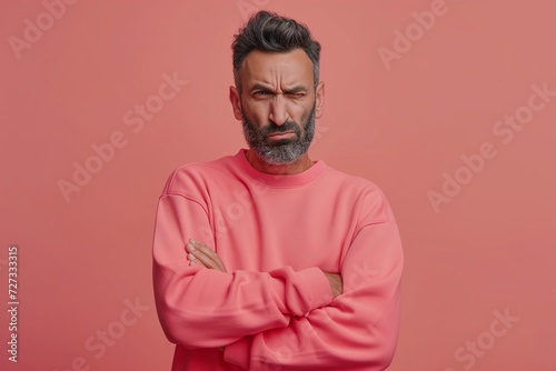 Man angry at minimalist outfit