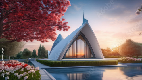 Modern church using calatrava architecture. photo