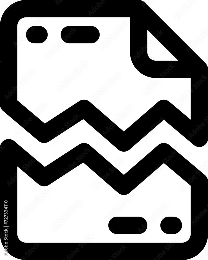 broken file icon. vector line icon for your website, mobile, presentation, and logo design. broken file icon. vector line icon for your website, mobile, presentation, and logo design.
