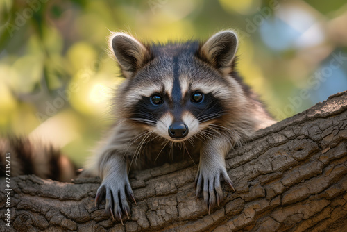 Raccoon outdoor portrait