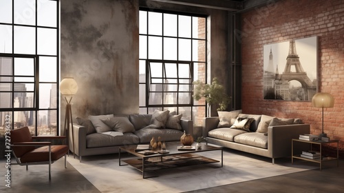Choose a neutral color palette with pops of metallics  like copper or steel  for a modern industrial feelar