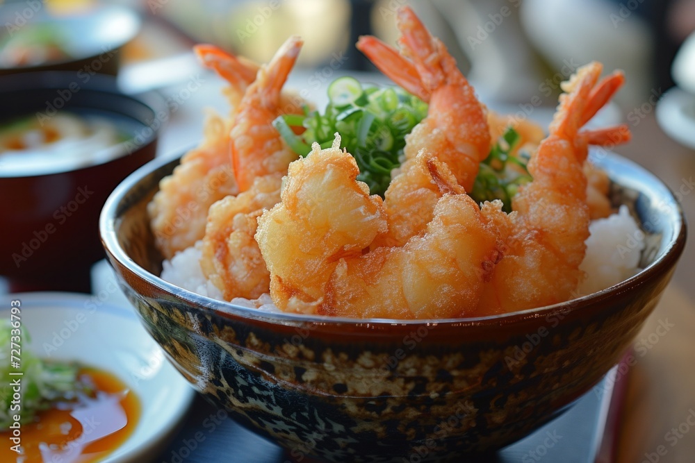Tempura: Lightly battered and deep-fried seafood and vegetables, served with dipping sauce and grated daikon. Tempura: Lightly battered and deep-fried seafood and vegetables, served with dipping sauce and grated daikon.