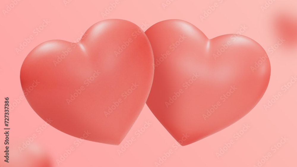 A couple of pink heart 3d concepts for the banner and background