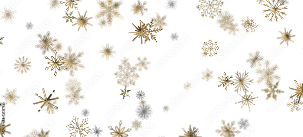 Winter Flurry: Mesmeric 3D Illustration Depicting Descending Festive Snowflakes Winter Flurry: Mesmeric 3D Illustration Depicting Descending Festive Snowflakes