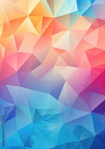 Abstract triangle wallpaper in light colorful pastel colors. Generative ai.