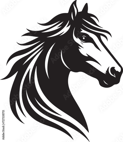 Horse Head Silhouette vector image, vector artwork of a horse head