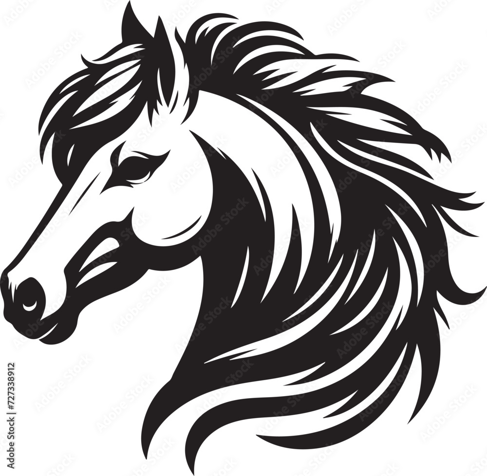 Horse Head Silhouette vector image, vector artwork of a horse head Horse Head Silhouette vector image, vector artwork of a horse head