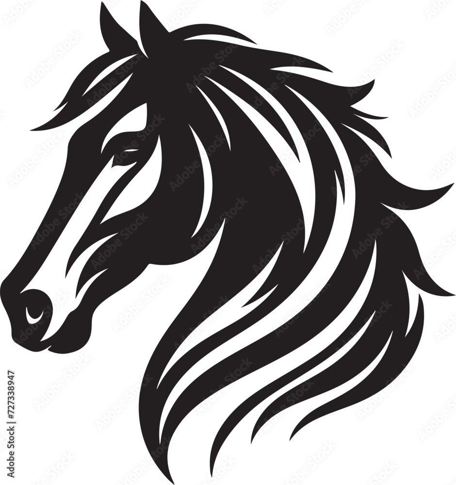 Horse Head Silhouette vector image, vector artwork of a horse head Horse Head Silhouette vector image, vector artwork of a horse head