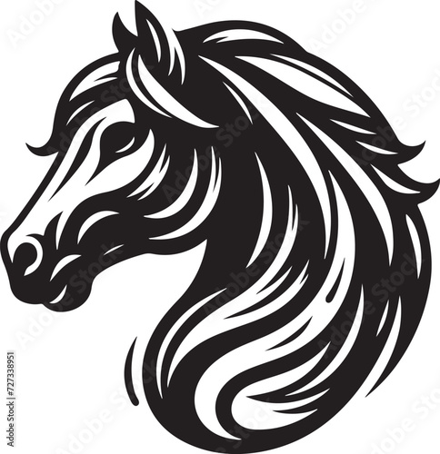 Wallpaper Mural Horse Head Silhouette vector image, vector artwork of a horse head Torontodigital.ca