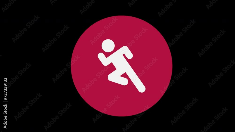 Pictograma de los Juegos Olímpicos de lado derecho con el deporte atletismo con alpha en un circulo rojo
