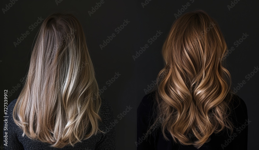 Visible results of hair treatment showcased through compelling before and after images, highlighting the transformative effects. Visible results of hair treatment showcased through compelling before and after images, highlighting the transformative effects.