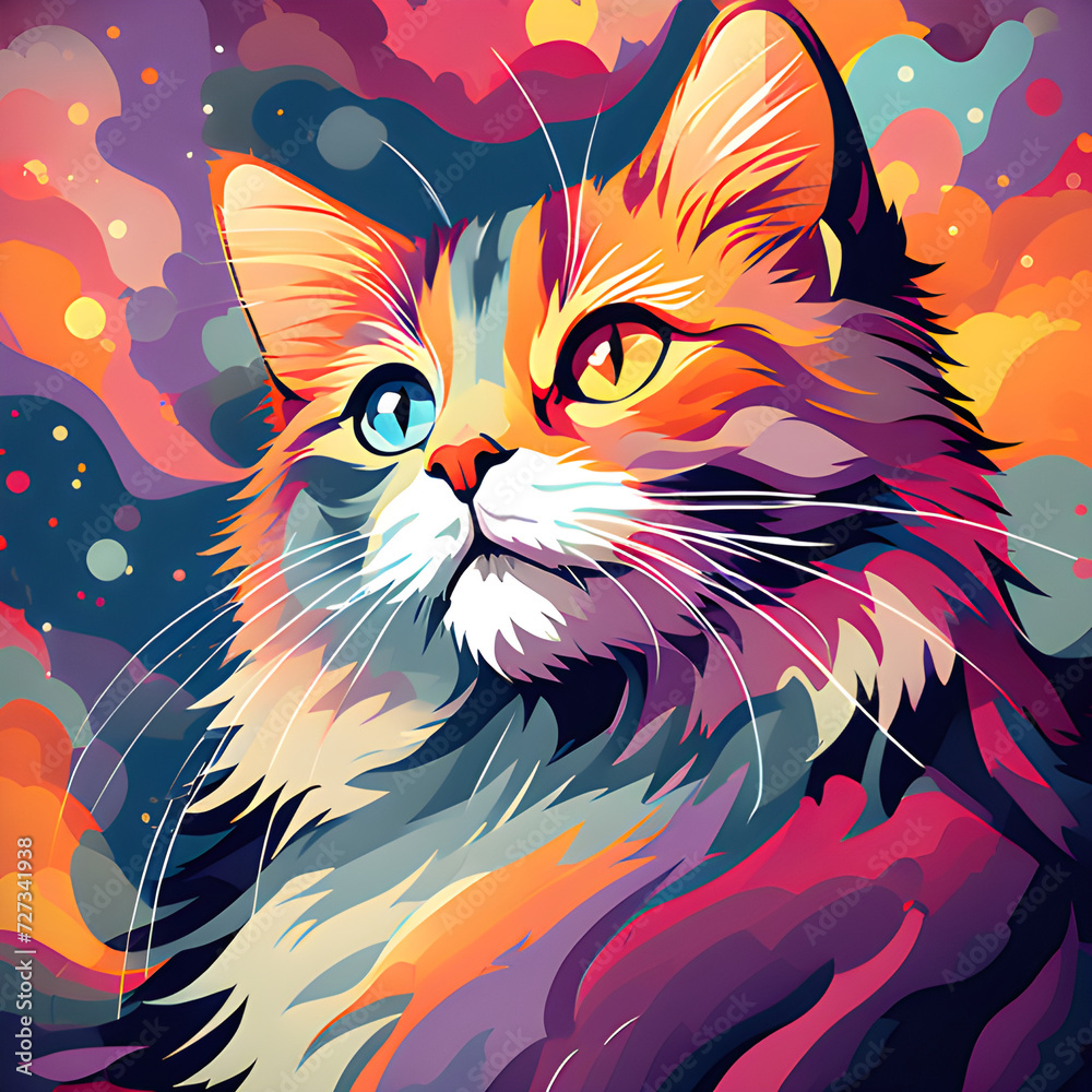 Fototapeta cat and butterfly