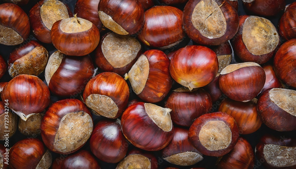 Top-view angle background of Chestnuts fruits. Top-view angle background of Chestnuts fruits.